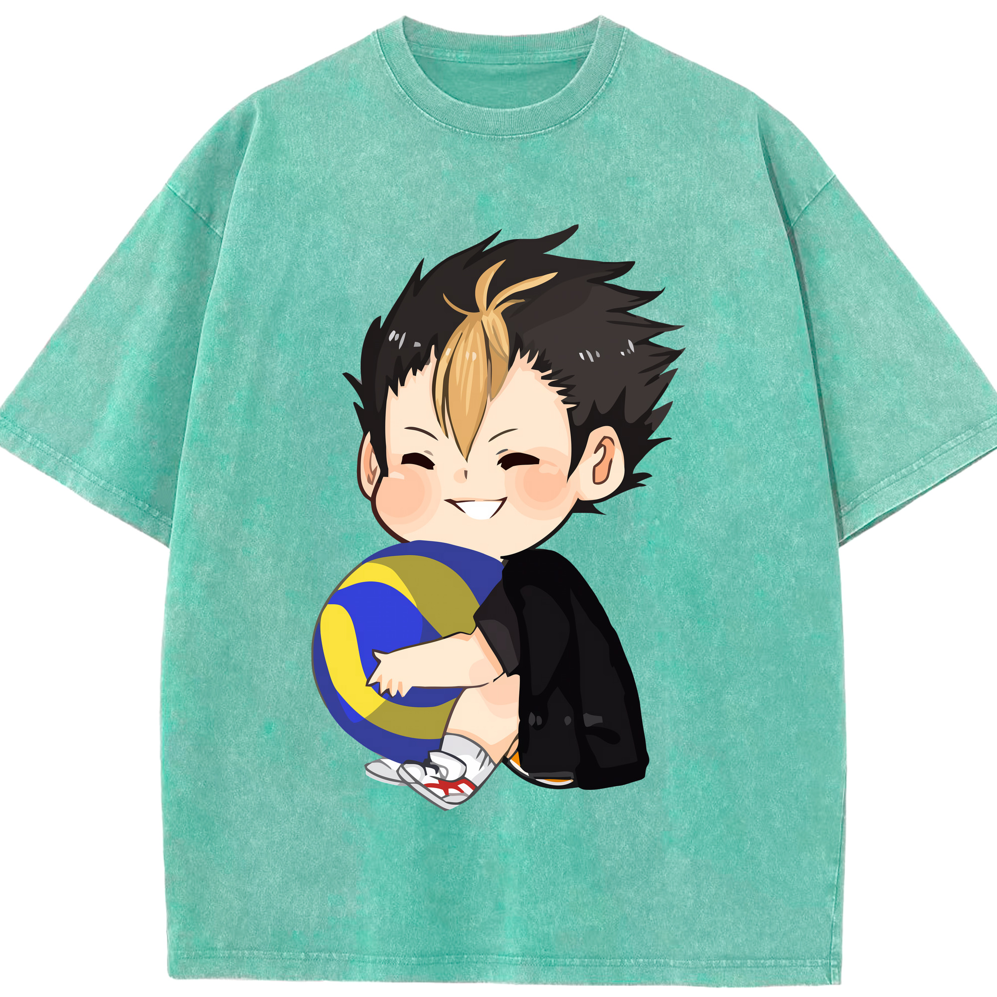（画像用） ハイキュー!! Haikyu!! 綿100% ヴィンテージ風 半袖Tシャツ（フロントプリント）